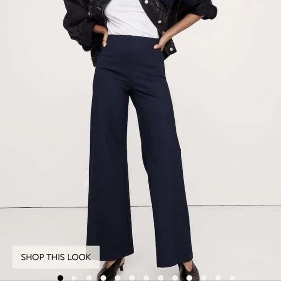 Banana Republic Pants - NWT Banana Republic Sculpted Stretch High Rise Straight Pants Sz 6 Prep Navy $90